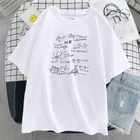 Женская футболка с принтом математической формулы, повседневный модный топ с круглым вырезом, мягкая свободная футболка для женщин