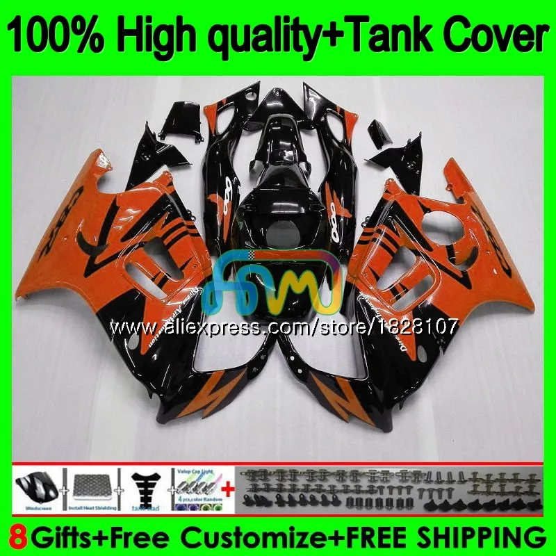 

+ Комплект бака для HONDA CBR600FS CBR600F2 1991 1992 93 94 1BS.298 CBR600 F2 CBR 600 FS 600F2 91 оранжевый черный 92 1993 1994 обтекатель