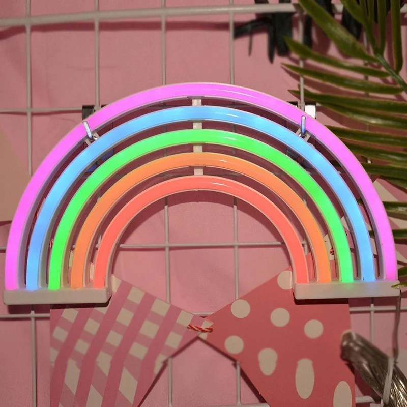 

Night Lights Rainbow Neon Sign Light Rainbow Wall Light Battery Or Usb Operation Led Lights For Home Wall Decoration Promotion