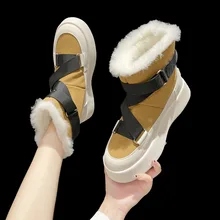 New XL size 34-42 size women's snow boots, leather warm fur, winter women's shoes, fashion ankle boots, ladies daily home shoes (2)