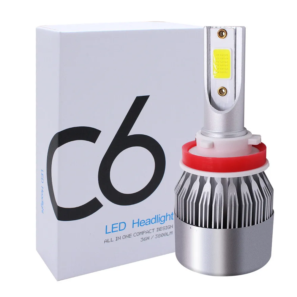 2 шт./лот Автомобильные светодиодные лампы для авто фары H4 H7 9003 HB2 H11 LED H1 H3 H8 H9 880 9005