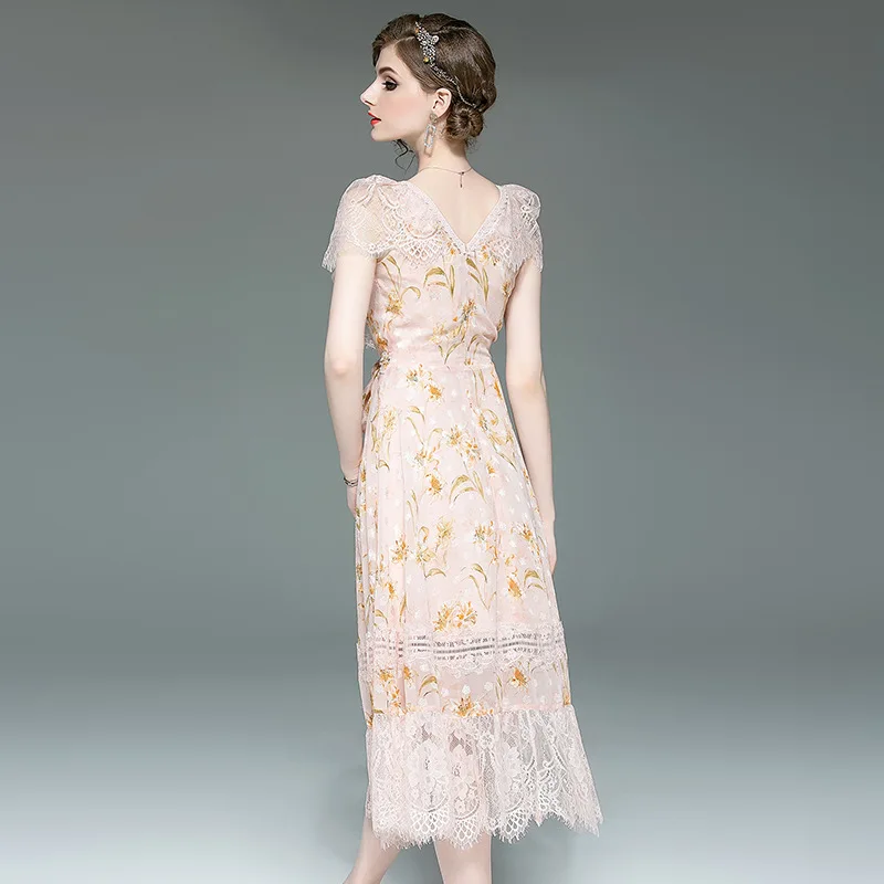 Сексуальное Полосатое женское платье с v-образным вырезом рукавом-бабочкой