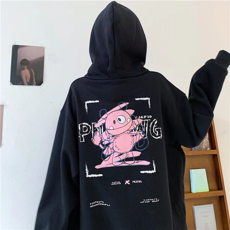 

American Oversize Fashion Brand Sweater Women's Winter Ins Loose Korean Style Boyfriend Idle Style plus Velvet Thickened