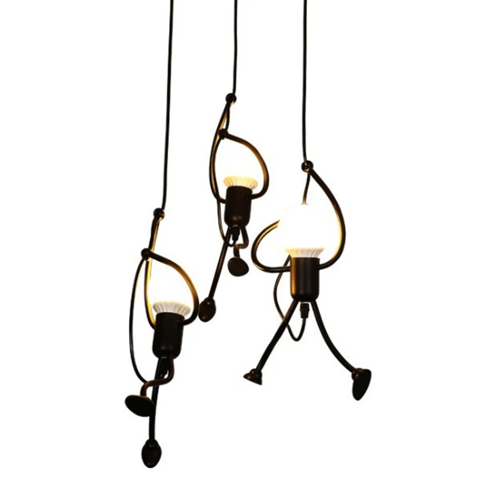 Металлический подвесной светильник в стиле ретро железная качели виде фигурки