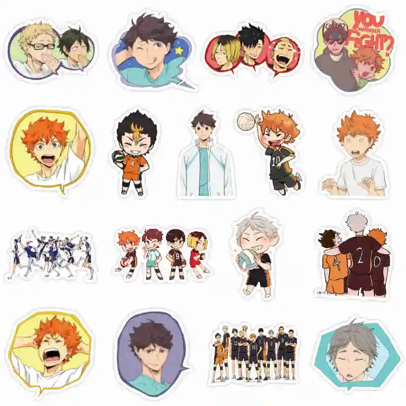 10/30/50/упаковка милые Аниме Haikyuu наклейки водонепроницаемые ПВХ граффити