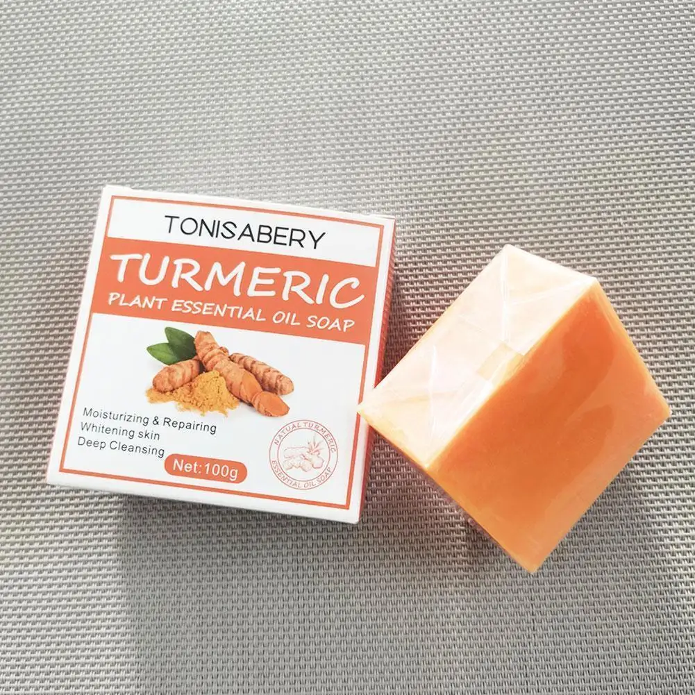 

Turmeric Cleansing Soap Handmade Soap Face Wash Removal 100g Oil Control Moisturizing Face Care Whitening Treatment Acne So I4C5