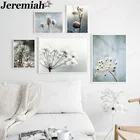 Минималистичная Картина на холсте в скандинавском стиле с изображением растений, зимний природный ландшафт, снежинка, плакат, современное настенное искусство, украшение для дома и комнаты, подарок