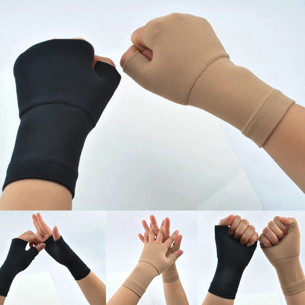 

2PCS Arthritis chinlon Wrist Support Muscles Gloves Compression Sleeve Sprains Joint Pain