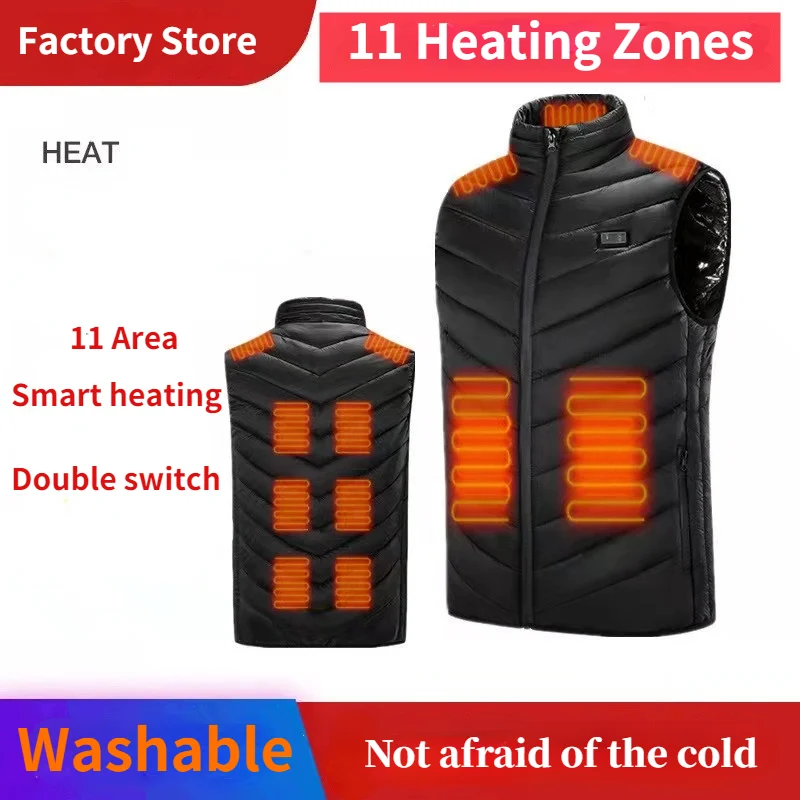 Men Women Outdoor USB Infrared Heating Vest Jacket Men Winter Electric Heated Vest Waistcoat For Sports Hiking Oversized 6XL