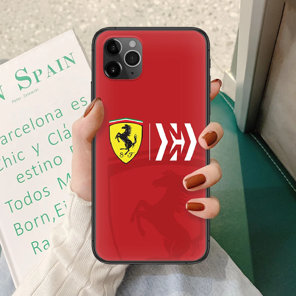 

sports car Ferrari logo horse Phone case For iphone 4 4s 5 5S SE 5C 6 6S 7 8 plus X XS XR 11 PRO MAX 2020 black waterproof tpu