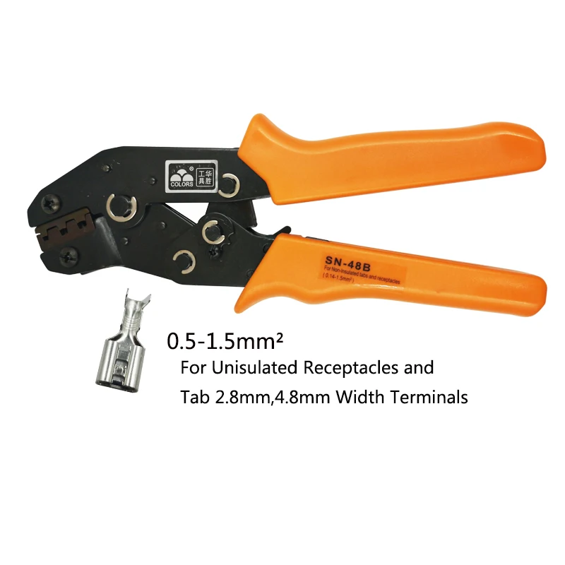 48B Plier Обжимные клещи SN-48B/02C/28B/06/06WF челюсти Для неизолированные клеммы и изолированных кабельных наконечников и Tab сосуды ручной инструмент - Цвет: 48B Plier