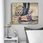 Картина на холсте африканские дикие львы, настенные художественные плакаты и принты, Декоративная Настенная картина для гостиной, домашний декор