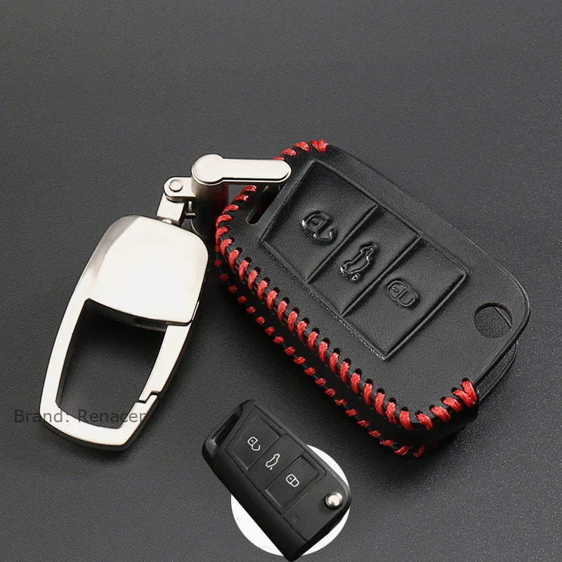 Новинка 2019 чехол из натуральной кожи для автомобильного ключа VW GOLF 4 5 6 7 Passat B5 B6