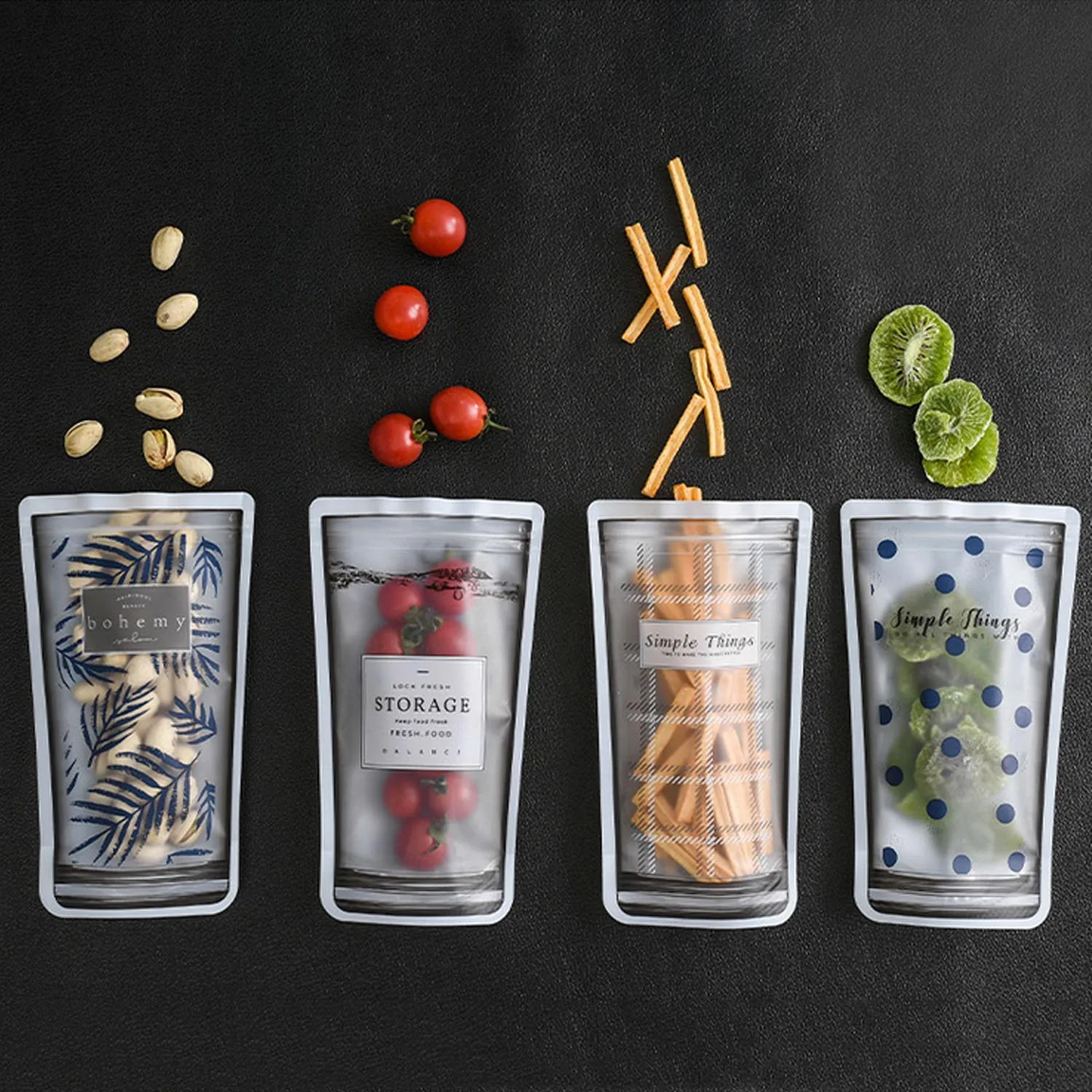 4 шт многоразовые морозильные пакеты герметичные Ziplock стоят вверх мешки для