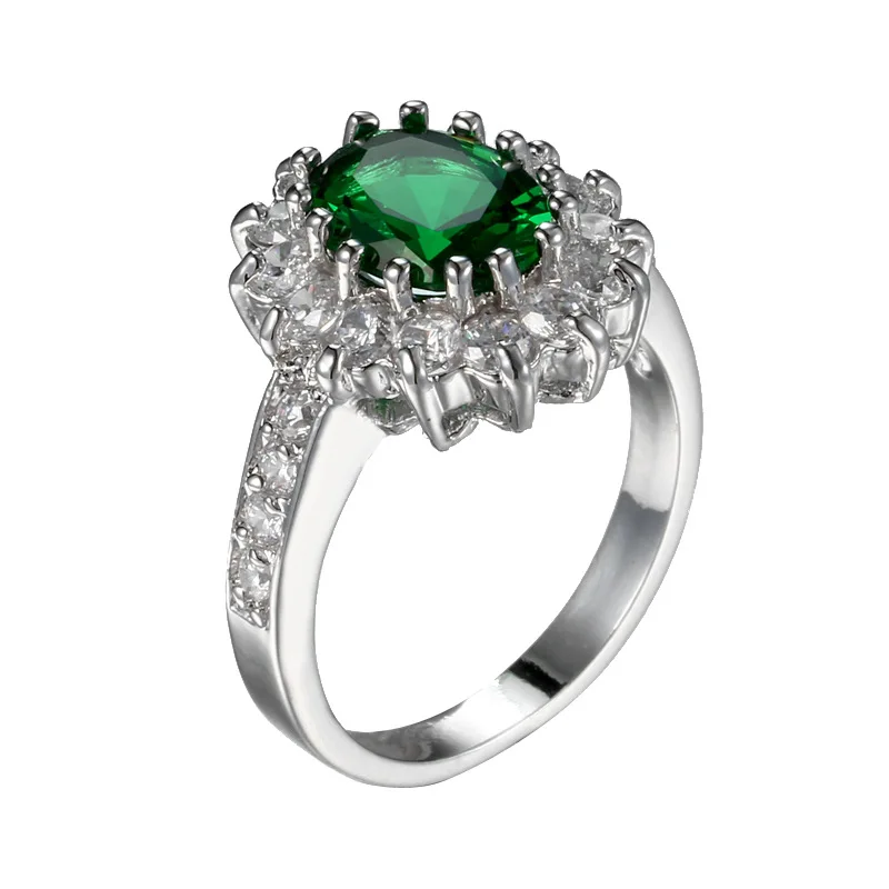 MIQIAO посеребренные зеленые королевские кольца принцессы для женщин девушек