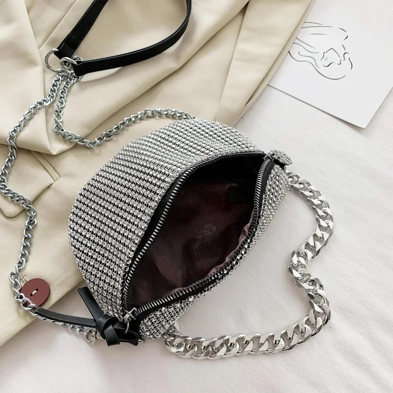 

Beibaobao Women Chest Bag Luxury Pu Leather Rivet Women Messenger Bag Crossbody Bag 2021 New Girls Shoulder Bag Ladies Belt Bag