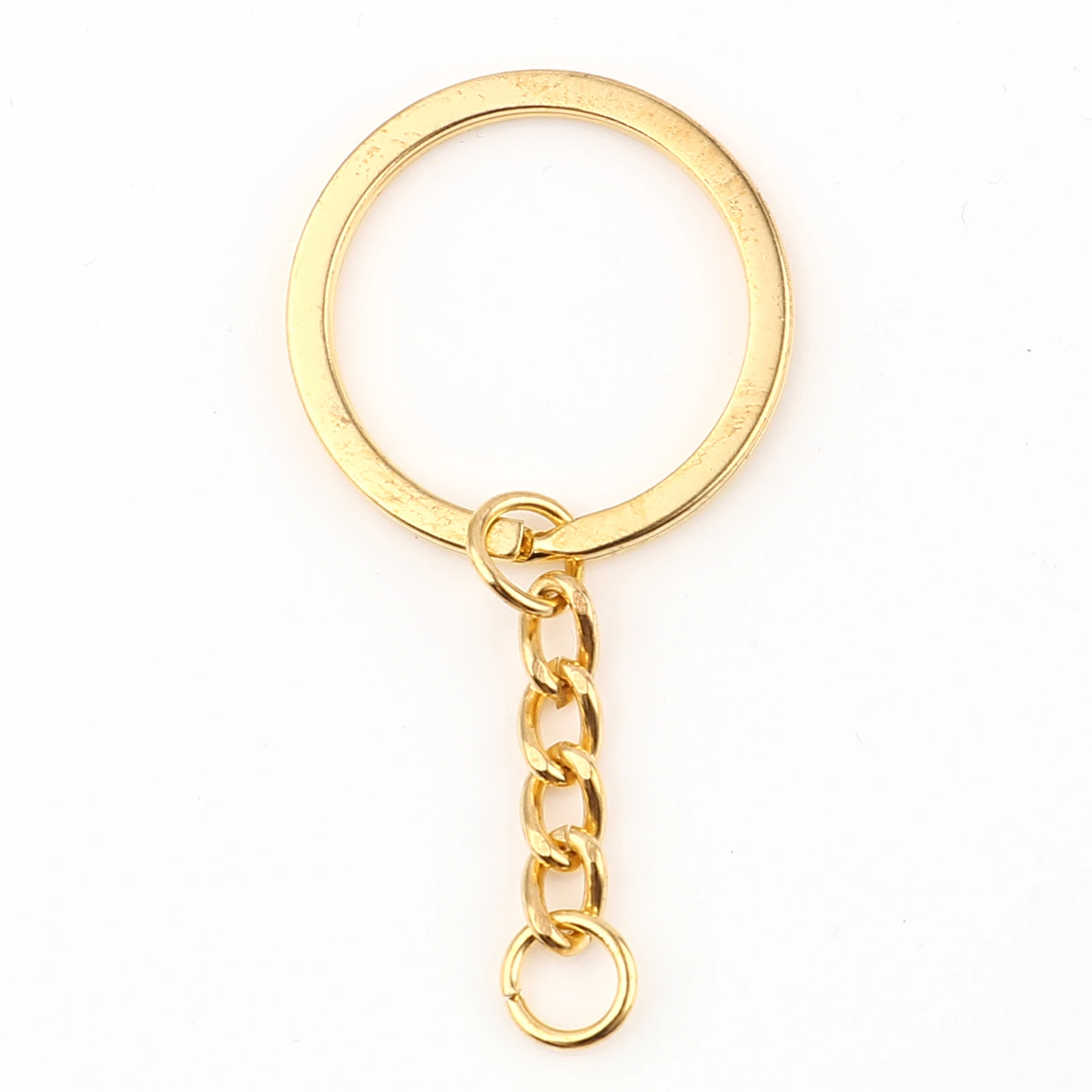 

DoreenBeads Iron Alloy Keychain 56mm/60mm Long Round Split Keyrings Keychain Gold Color Jewelry Making Wholesale DIY, 30PCs