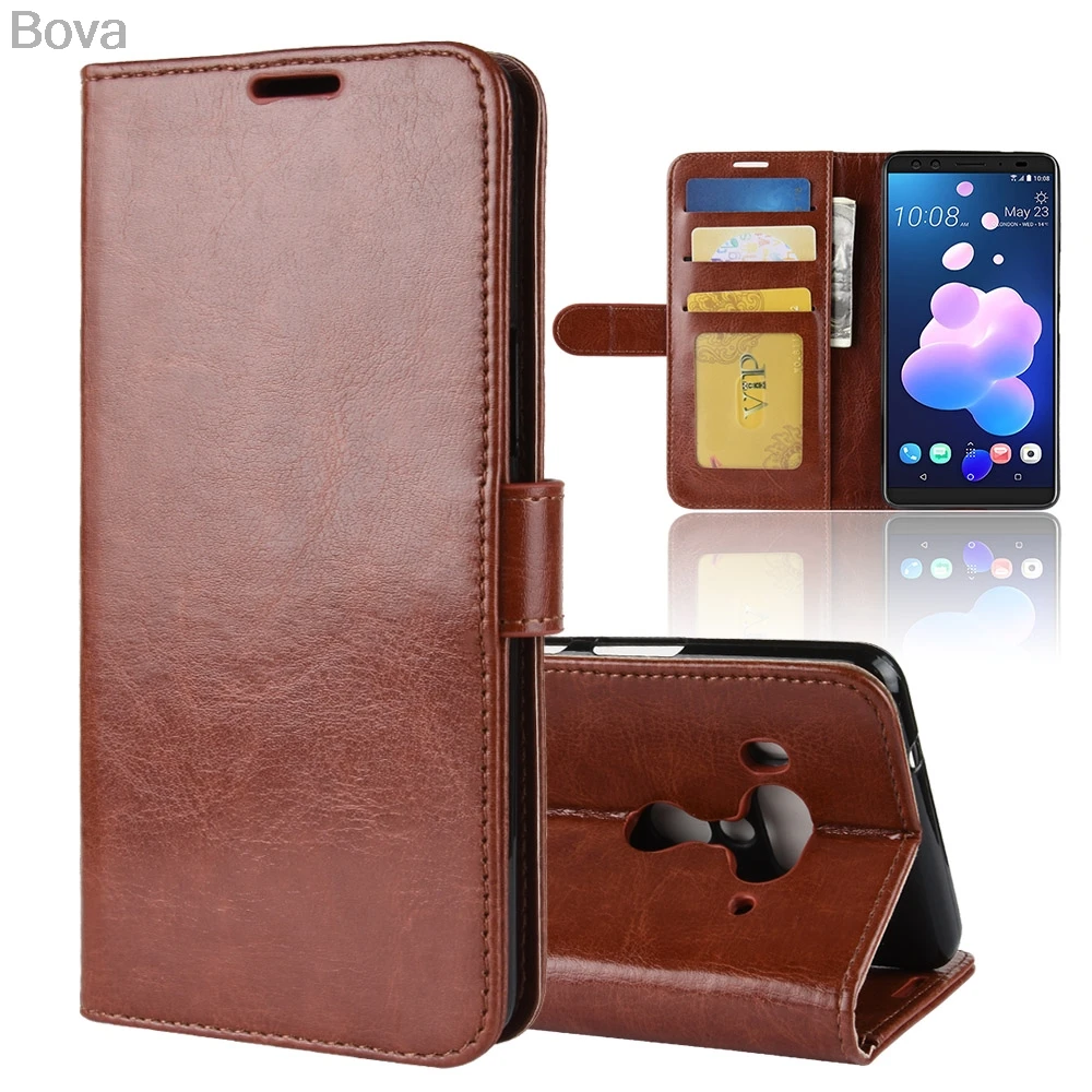 Премиум чехол из искусственной кожи для HTC U12 с держателем карт Plus защитный coque