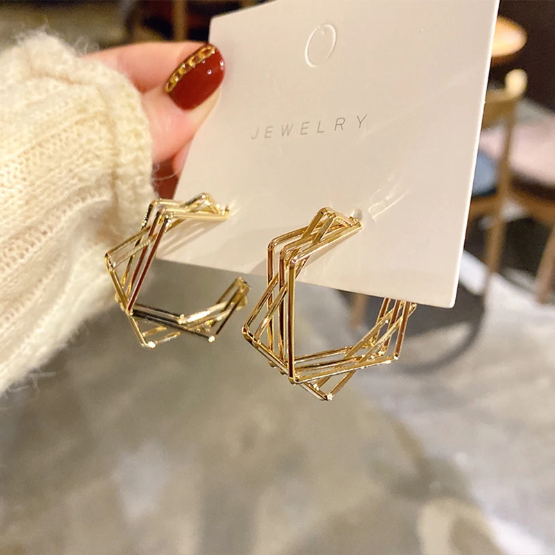 

Индивидуальные аксессуары для женщин, украшения, серьги, темпераментные геометрические серьги, серьги