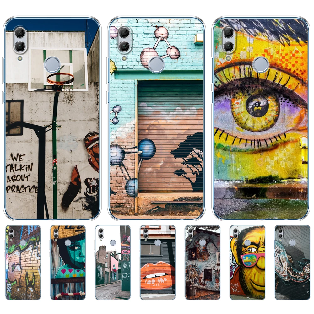 

Cool street graffiti Case for Huawei Honor 10 V10 view Case for huawei honor 9 8 10 lite 7x 6c pro Silicon phone back Cover