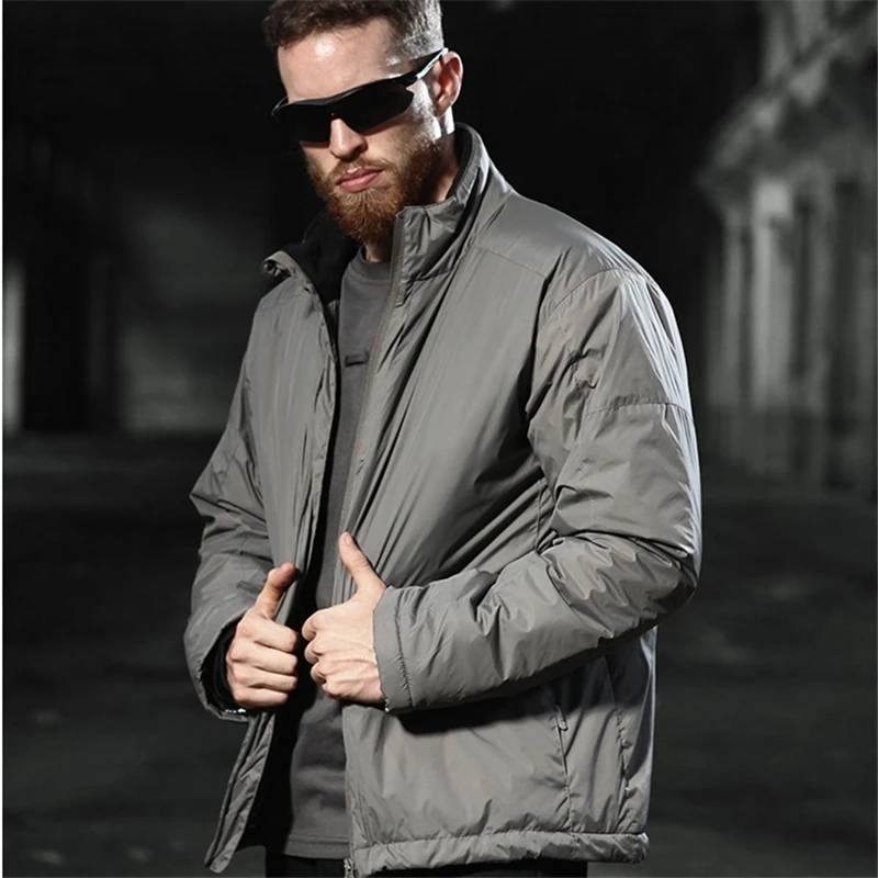 

2021 Winter Men Casual Thick Warm Jacket Parkas Men New Casual Outwear Windproof Stand Collar Cotton Padded Parka Jackets E494