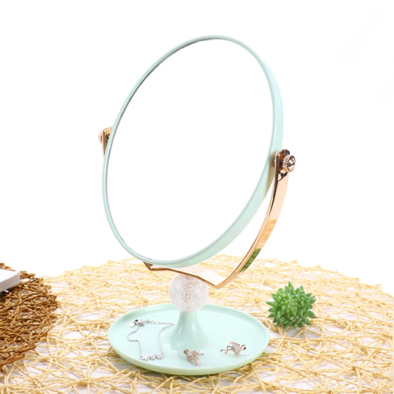 Простое настольное зеркало для макияжа двухстороннее многофункциональное