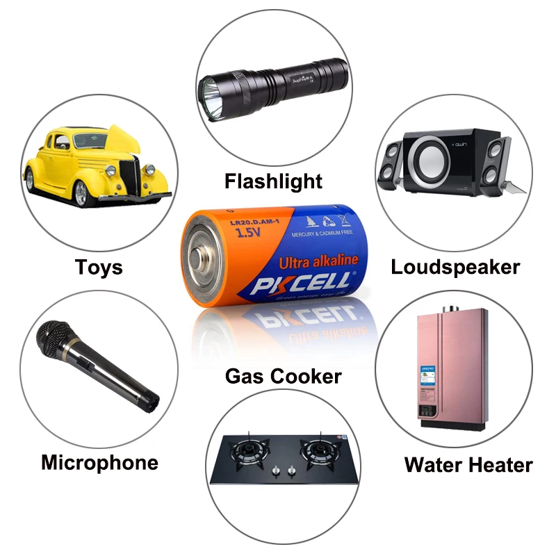 6 щелочных аккумуляторов AM 1 LR20 MN1300 R20 R20P для фонариков игрушек громкоговорителей
