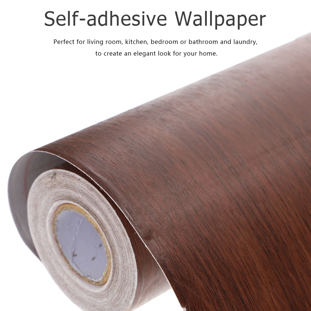 

Wood Grain Wall Sticker Wall Decal Decorative Furniture Decal (Light Brown)