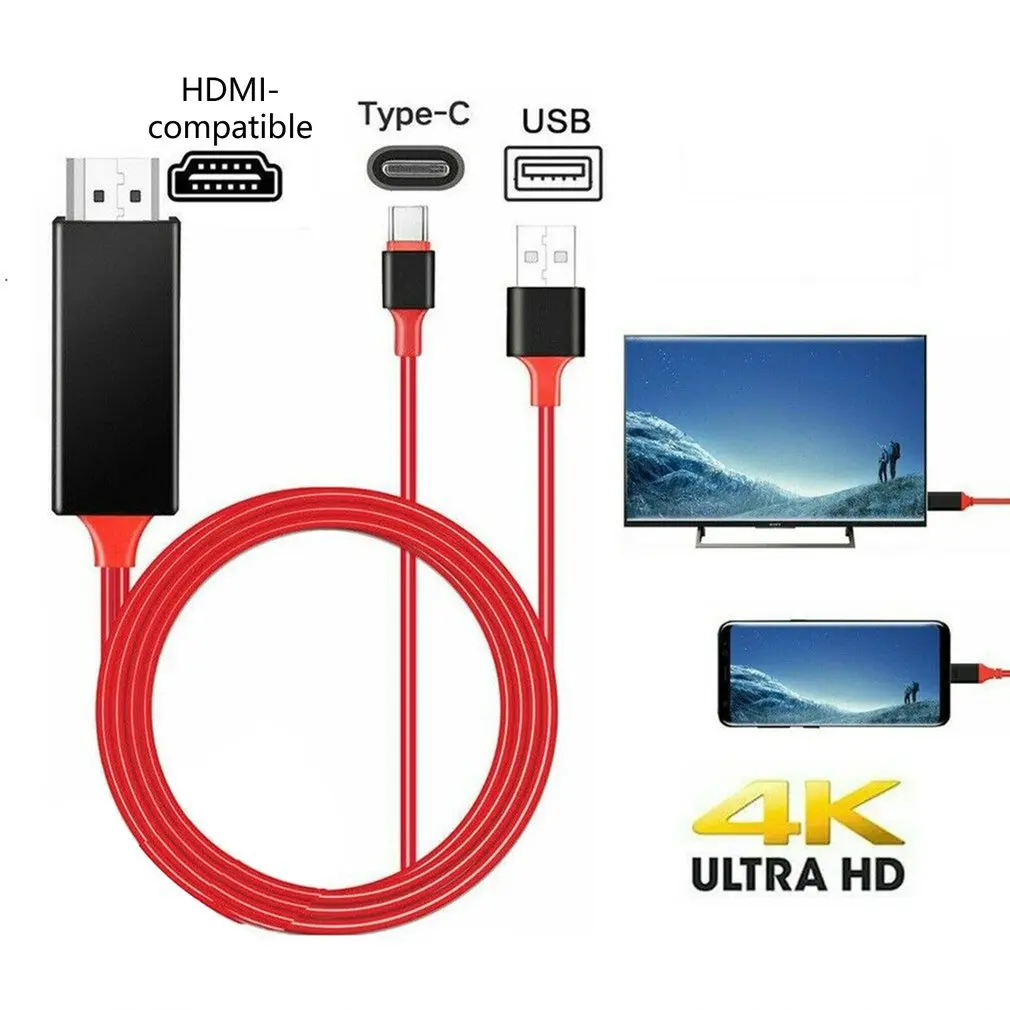 4K MHL Type C к HDMI-совместимый Av ТВ адаптер для Samsung Note 10/ 9 /8/ S10 /S9 /S8 Plus портативный -