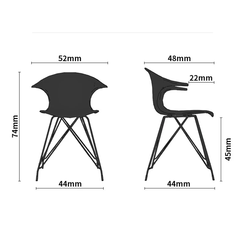 

Creative Dining Chairs for Kitchen Armchair Home Furniture Plastic Leisure Chair Office Chair Simple Fashionable Dining Chair