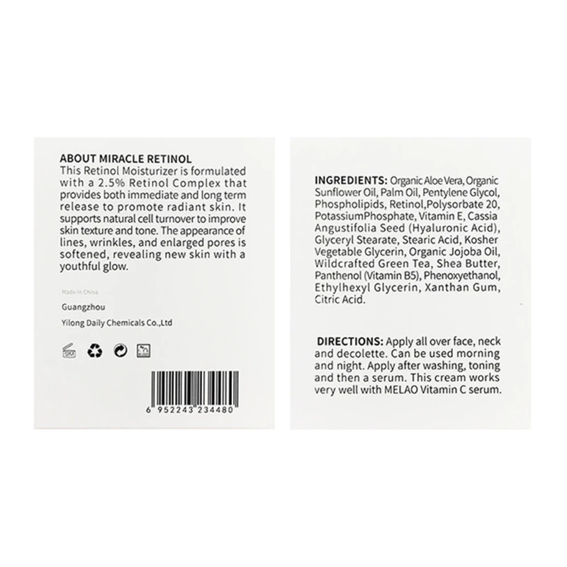 

Organic Retinol Moisturizing Face Cream Vitamin C Whitening Anti Aging Wrinkles