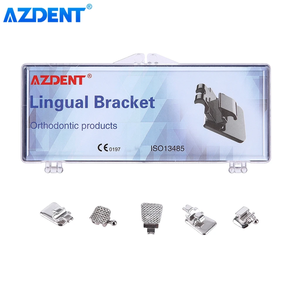 

20pcs/Set AZDENT Dental Bracket Lingual Orthodontic Braces with Buccal Tube Metal