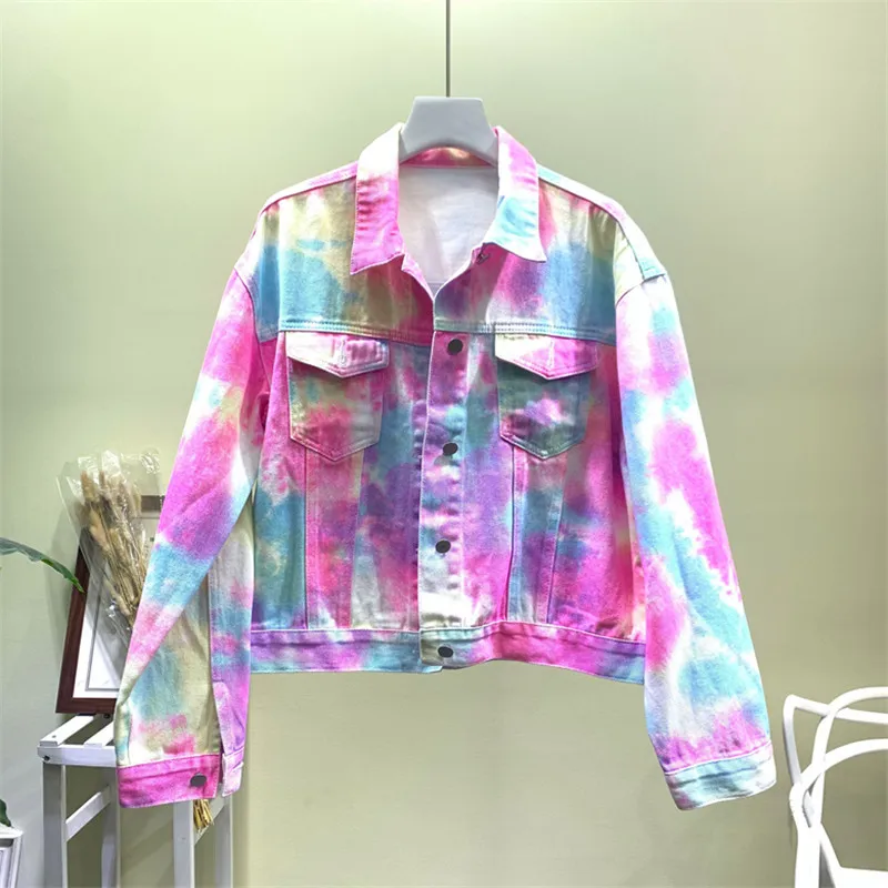 Женская джинсовая куртка с длинным рукавом короткая винтажная из денима