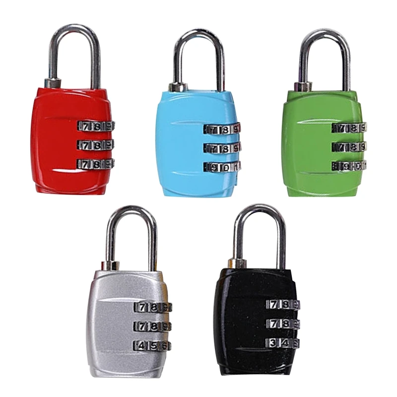 

5pcs 3 Digit Code Combination Padlock Small Travel Luggage Case Lock Keyless Shackle Lock for Backpack Gym School Locker