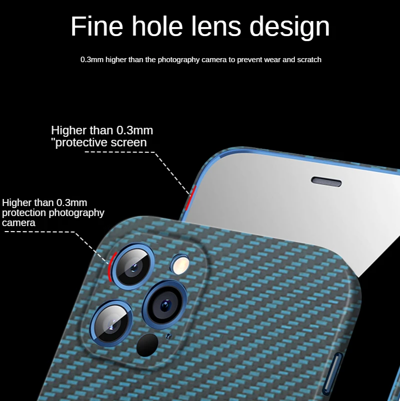 

For iPhone 12 Multi Color Carbon Fiber Phone Case For iPhone 12 Pro Max Mini Ultra-thin Business Pure Carbon Fiber Cover Cases