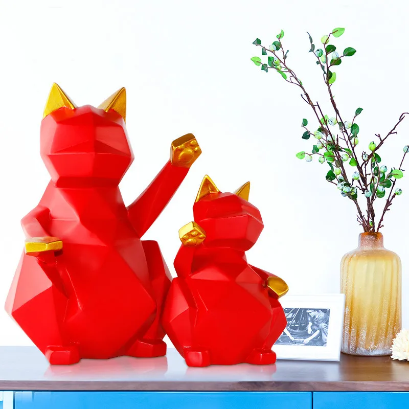 Скандинавские минималистичные геометрические украшения Lucky Cat для офиса мягкий