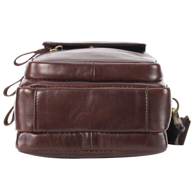 

PI UNCLE One Shoulder Messenger Bag Leather Travel Small Backpack Mobile Phone Bag Large Capacity