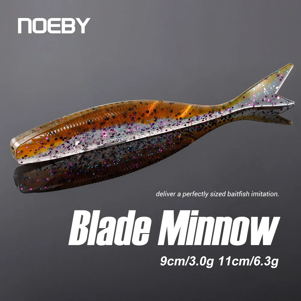 NOEBY 9 см 11 лезвие гольян Дротика искусственная кожа из силикона снасть для
