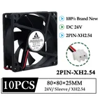 Вентилятор охлаждения Gdstime DC, 10 шт.лот, 24 В, 80 мм, 80x80x25 мм, 8 см, 80x25 мм