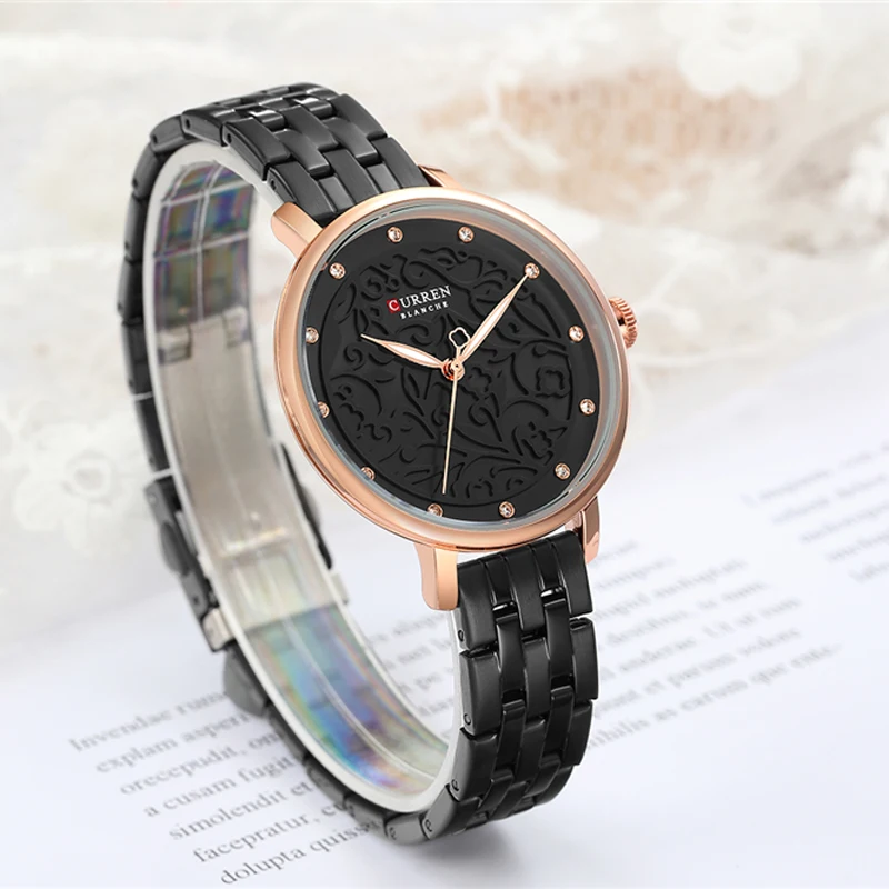 Top Brand CURREN Watches Women Classy Dress Gold Wristwatch with Stainless Steel Female Clock 2019 Fashion Luxury Ladies Watch | Наручные