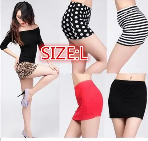 Женская короткая юбка в горошек летняя модная пикантная полоску с леопардовым