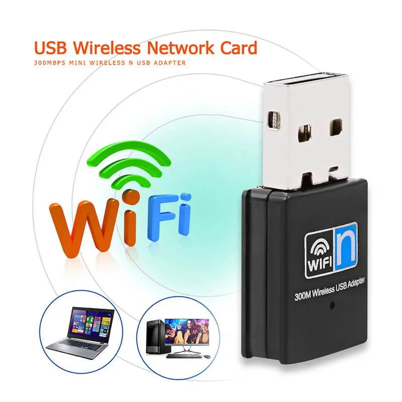 Wi-Fi-адаптер USB 2 0 300 м 4 ГГц RTL8192 двухдиапазонный 802.11b/n/g мини-беспроводной компьютер