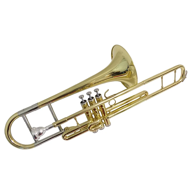 F Piston Trombones Музыкальные инструменты с корпусом мундштук медь лак никелированное