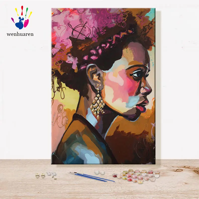 Paint by numbes художественная живопись по номерам женщины национального стиля индивидуальность характеристика быть riotous с цветом ручной работы подарок - Цвет: 5658