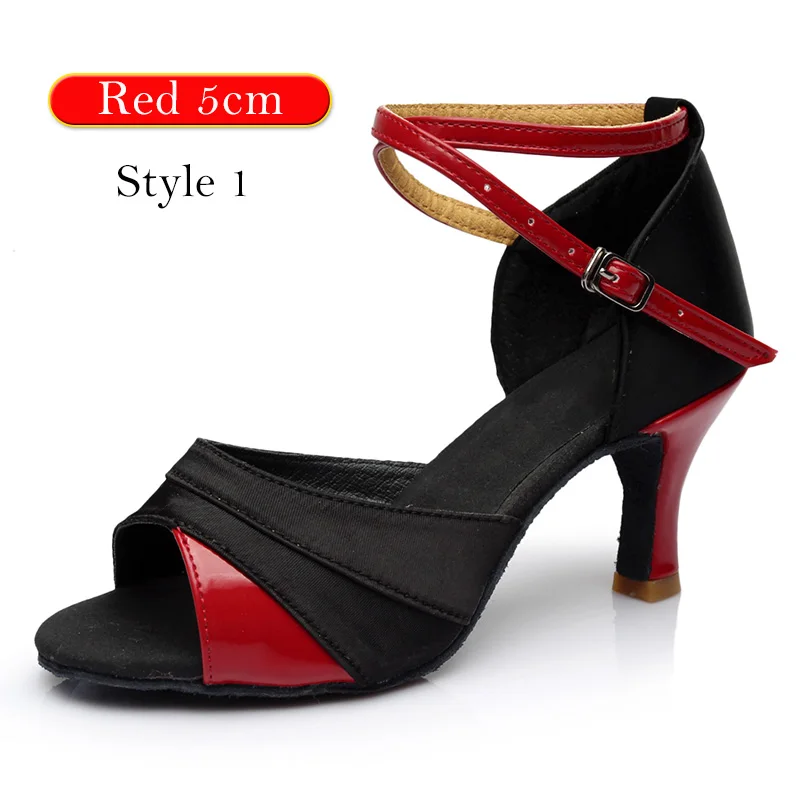Style 1 Red 5cm DIPLIP для женщин; Лидер продаж; Новинка; Брендовая обувь для латинских танцев на каблуке; обувь для танго бальных танцев для девочек; обувь для сальсы; Мягкая Обувь для бальных танцев - Цвет: Style 1 Red 5cm