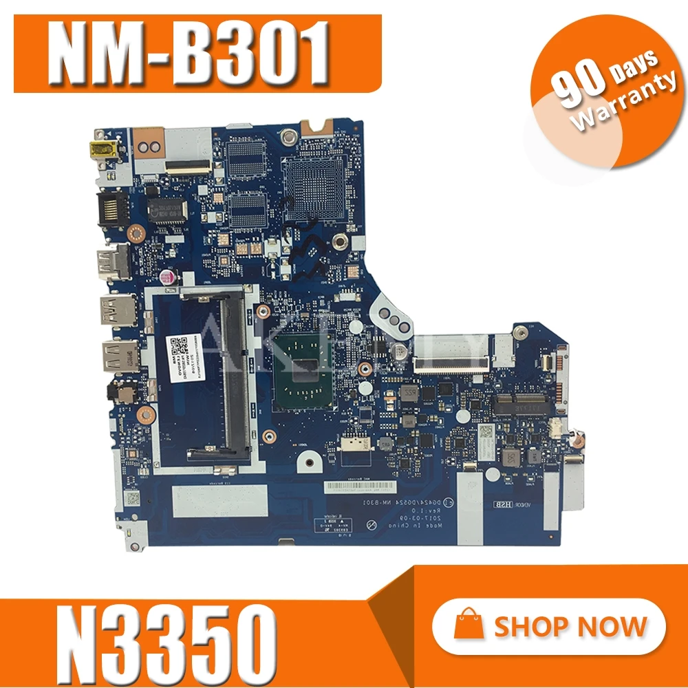 NM B301 материнская плата для ноутбука For Lenovo Ideapad 320 15IAP DDR3L 5B20P20644 N3350 cpu 100%