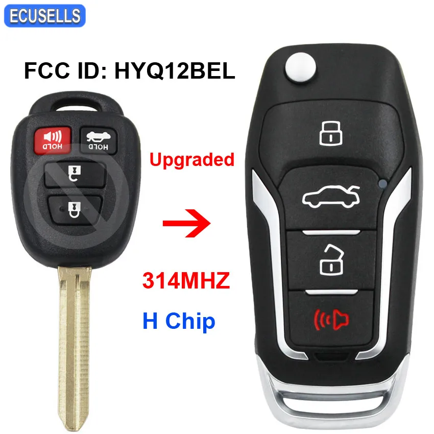 Обновленный складной дистанционный ключ-раскладушка с 3 кнопками + 1/4 чип H 314 МГц