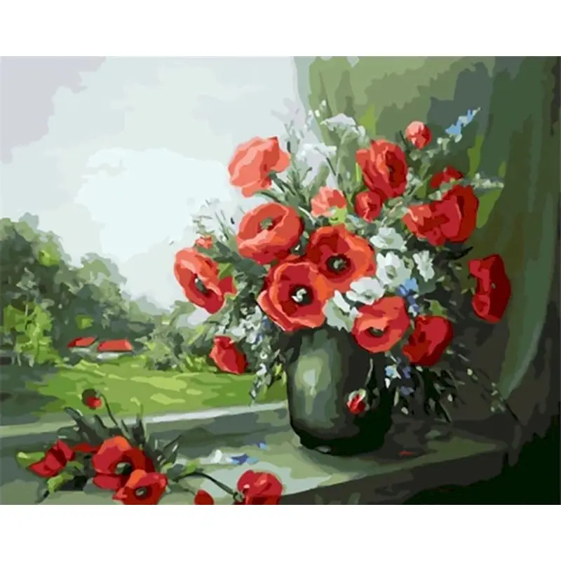 

GATYZTORY Frame DIY Flowers Painting By Numbers Picture Canvas By Numbers Modern Abstract Handpainted Oil Painting Home Decor
