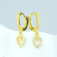 hollow heart shaped earrings fashion zircon flower earrings beautiful bones wild trend female girl earrings