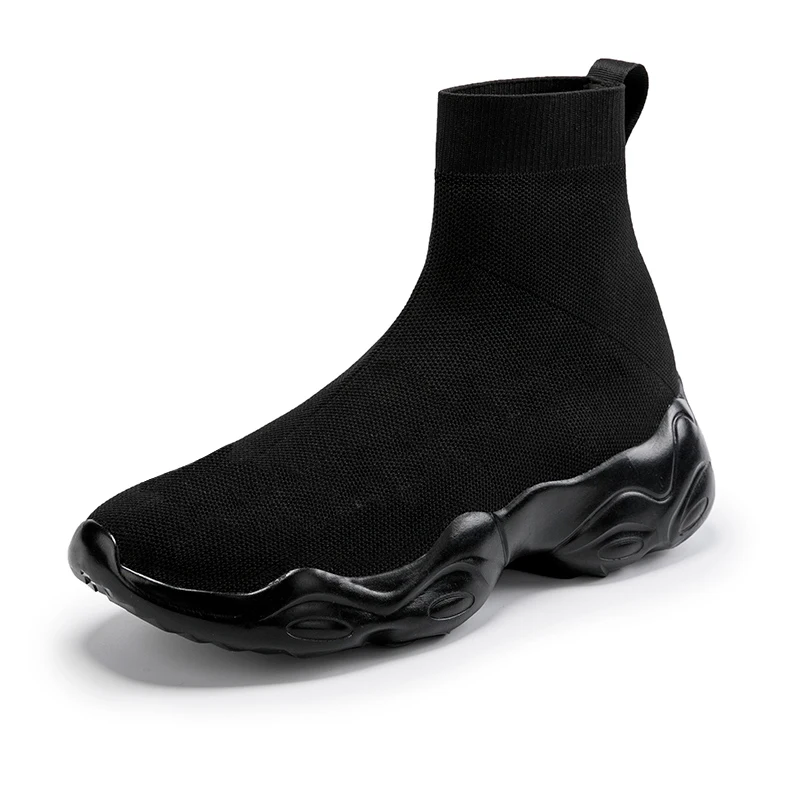 

Brand Design Mens Womens Sock Running Shoes High Top Sports Trainer Sneakers Fashion Women Casual Platform Shoes Black Fitness